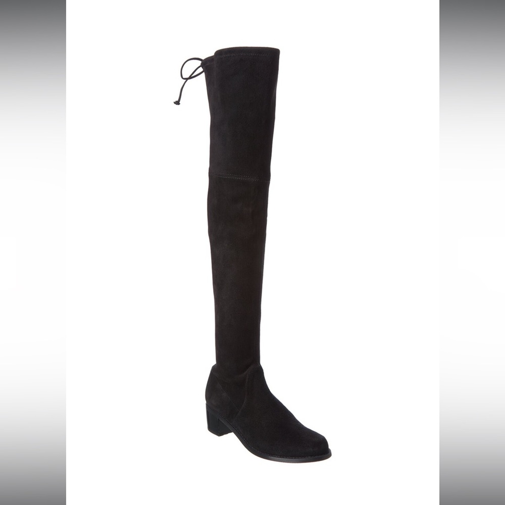 Stuart Weitzman Midland Thigh High Suede Boot Black Size 7 ✨